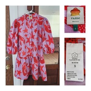 Farm Rio Lobster Sky Mini Dress Size Small